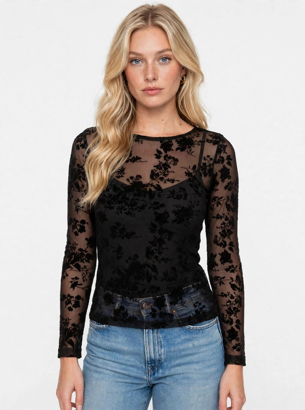 Gold Rush maglia TULLE FLOCK W1AMETISTA06