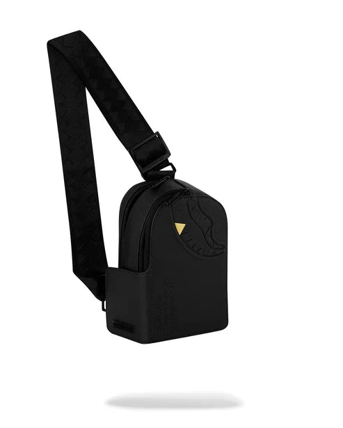 Sprayground zaino monospalla BLACKED OUT EMBOSSED GOLD TOOTH B9326