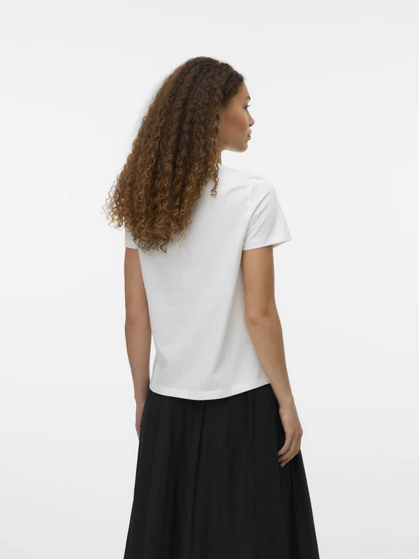 Vero Moda donna t-shirt Finette 10332819 SNOW WHITE