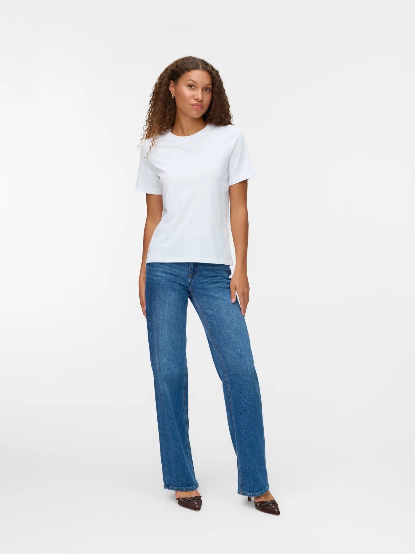 Vero Moda donna t-shirt Paulina 10336970 BrightWhite