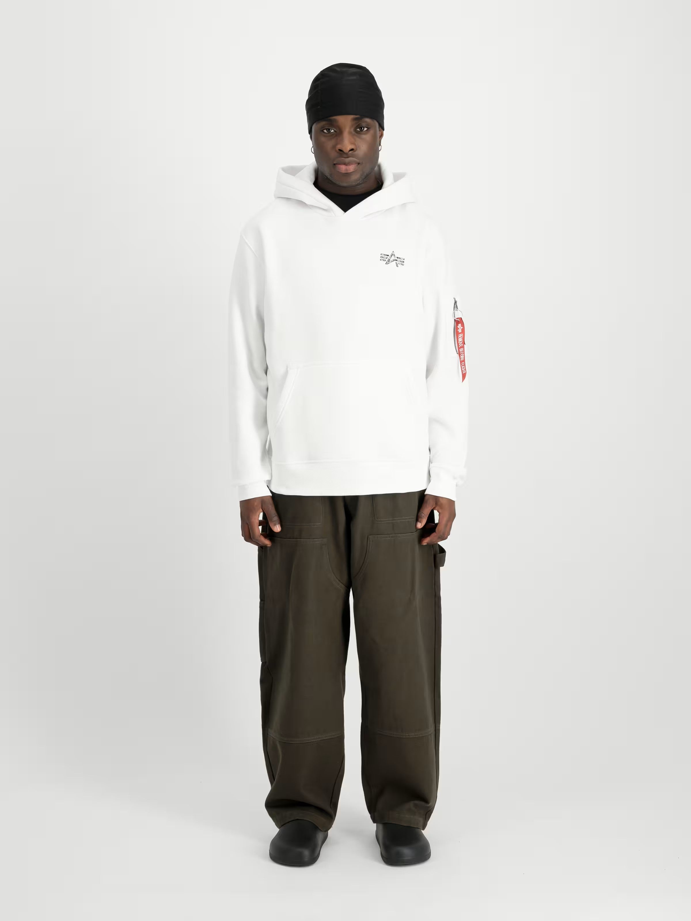 alpha industries uomo felpa signature bp 148341AI 09 Bianco