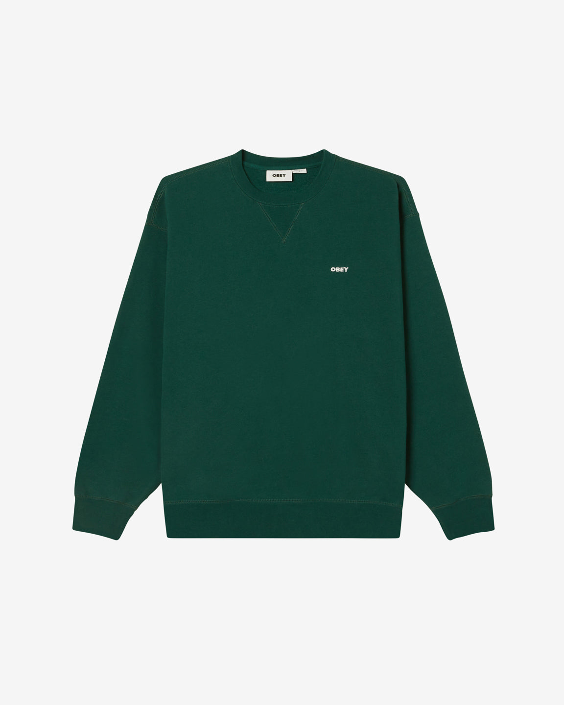 Obey uomo felpa bold crew fleece rain forest