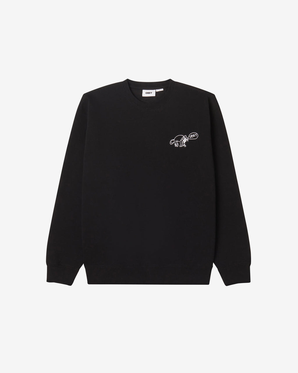 Obey uomo felpa dog diidle crew fleece black