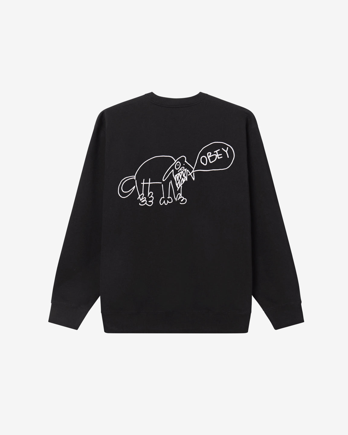 Obey uomo felpa dog diidle crew fleece black