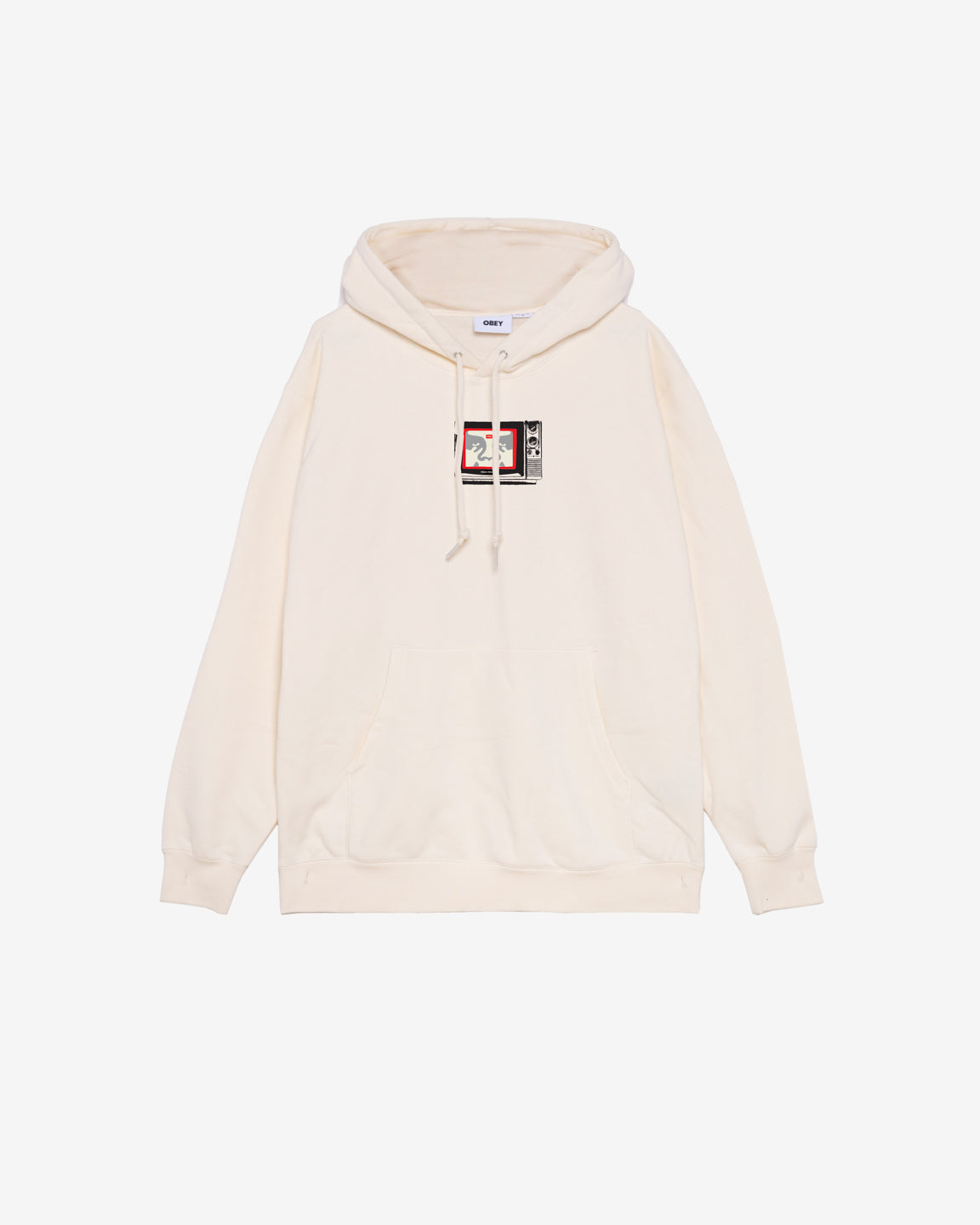 Obey uomo felpa tv fleece unbleached