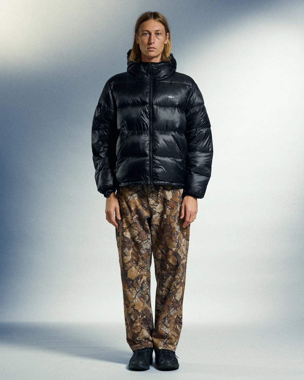 Obey uomo giubbino Stratus Puffer 22MC0001554 Black