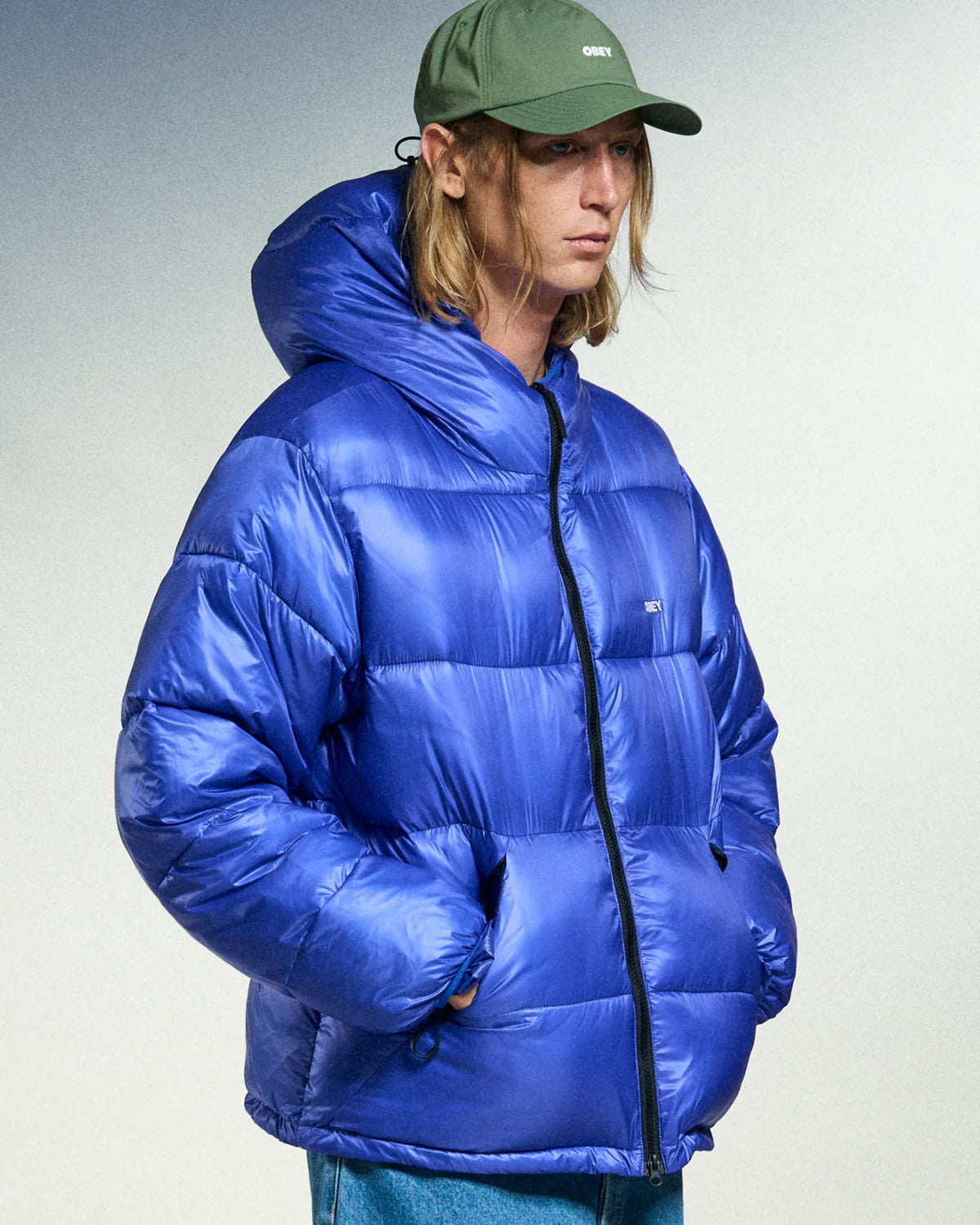 Obey uomo giubbino Stratus Puffer 22MC0001554 Blue