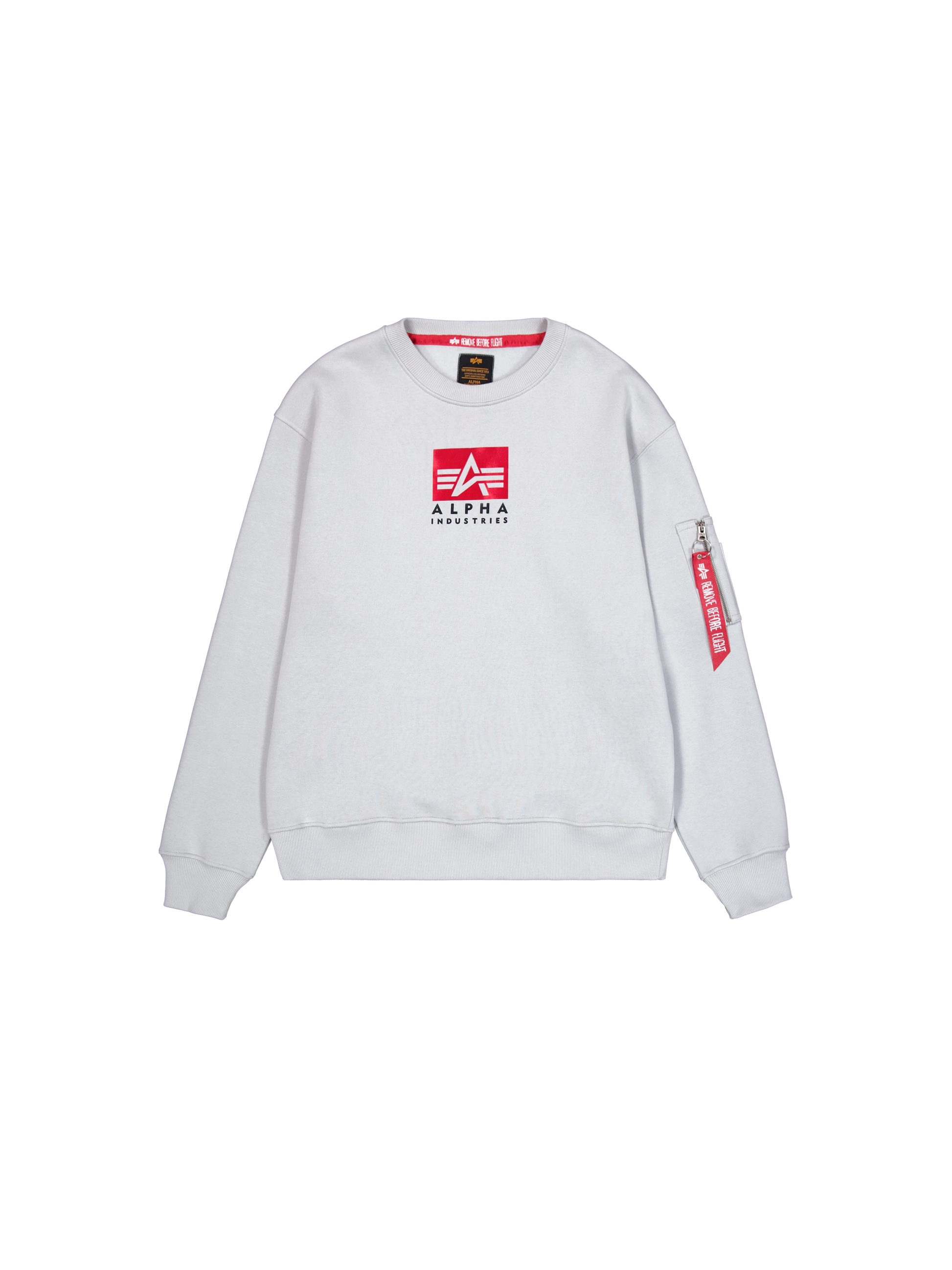 alpha industries uomo maglia satin logo 148311AI 666 Grigio Chiaro