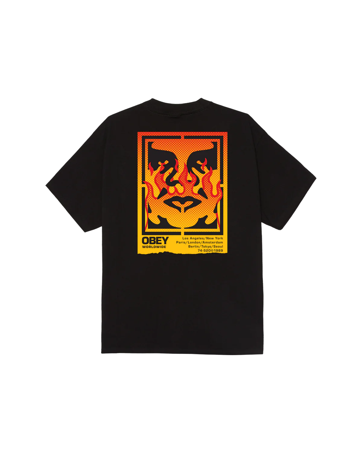 Obey uomo t-shirt icon Stencil Flame 22MC0001303 blk