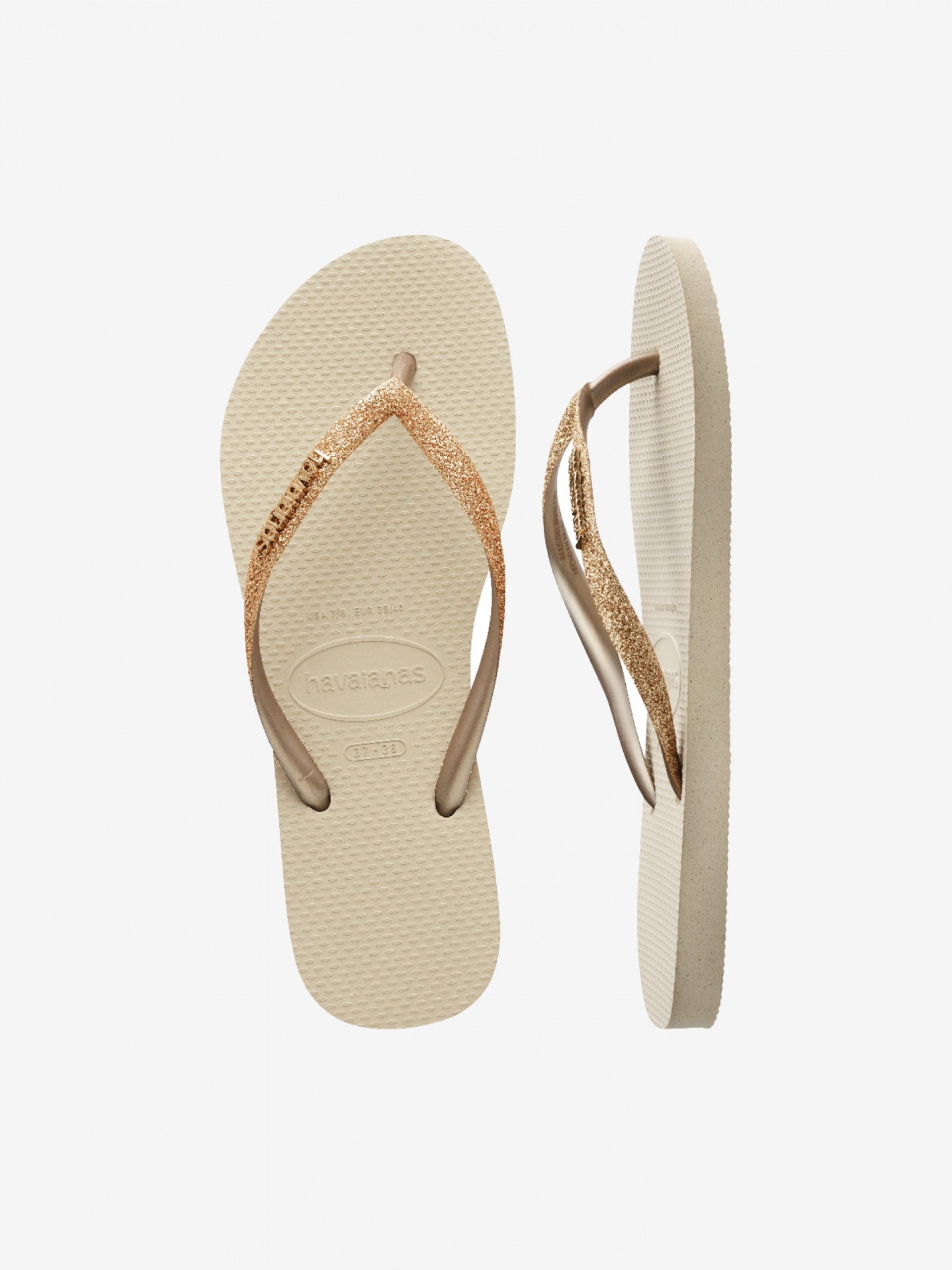 Havaians donna infradito slim glitter 4146975 9177 SAND/GOLDEN LIGHT METALIC