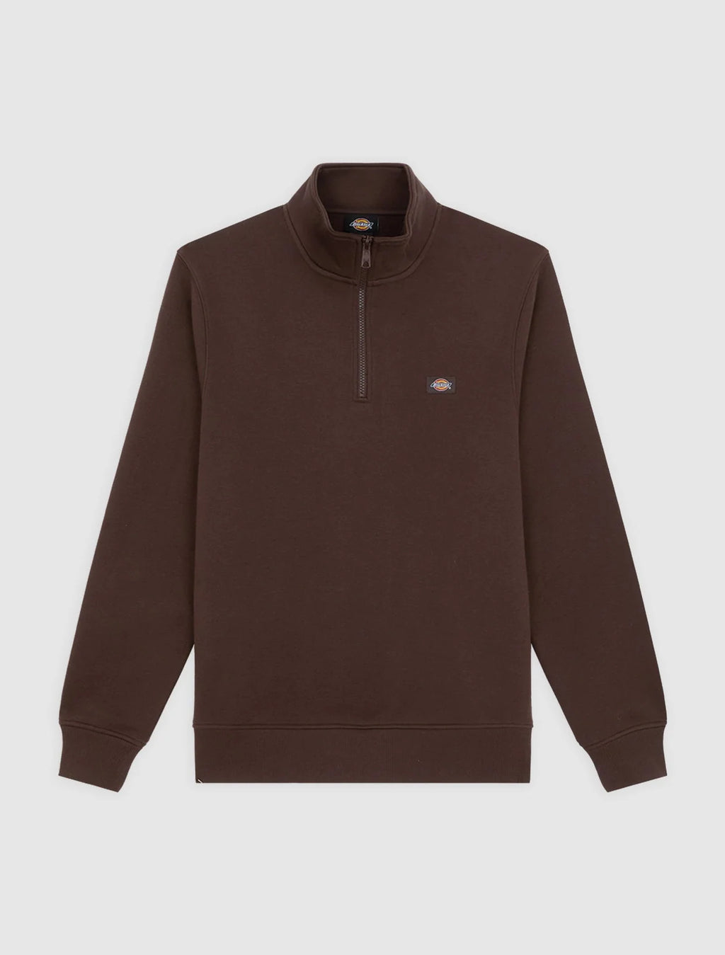 Dickies felpa OAKPORT QUARTER ZIP CHOCOLATE BROWN