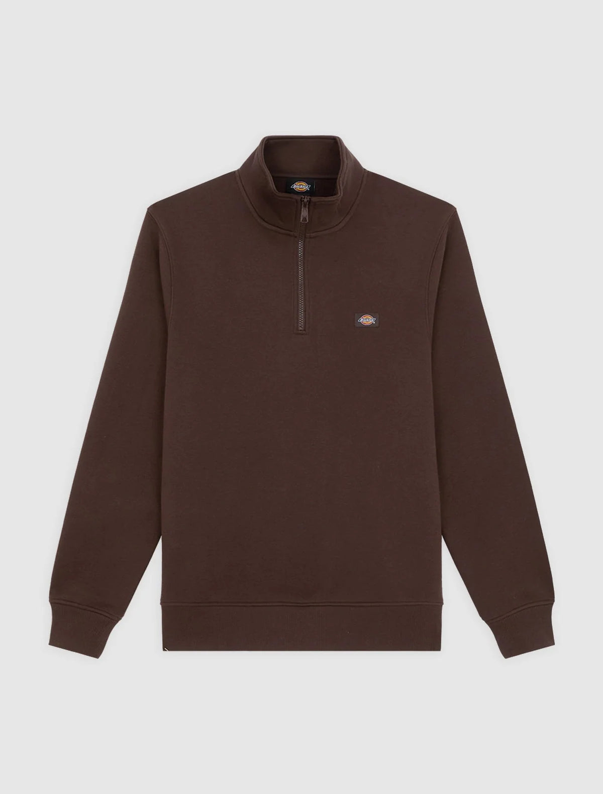 Dickies felpa OAKPORT QUARTER ZIP CHOCOLATE BROWN