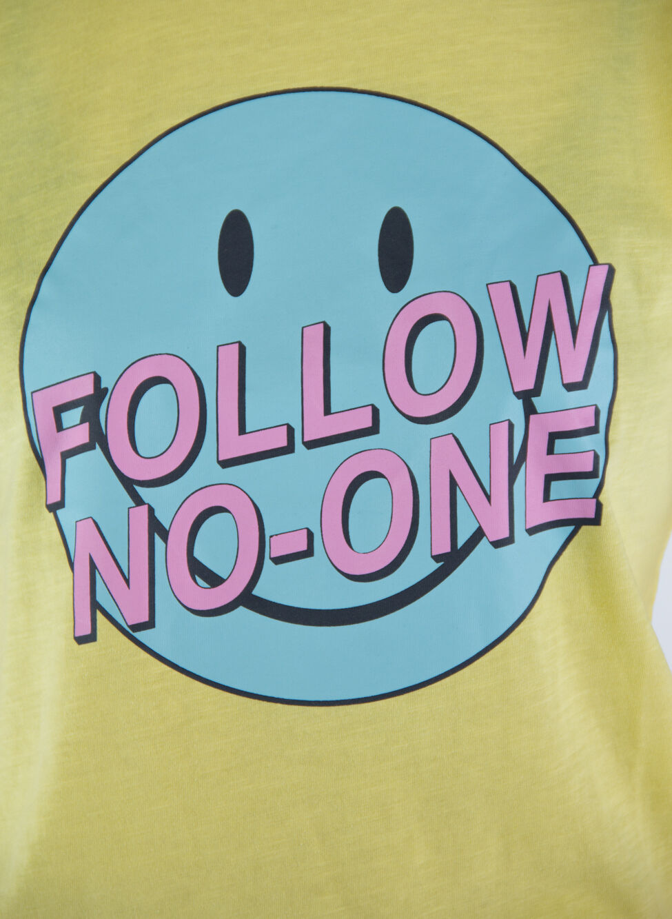 ONLY DONNA T-SHIRT SMILEY GIALLA