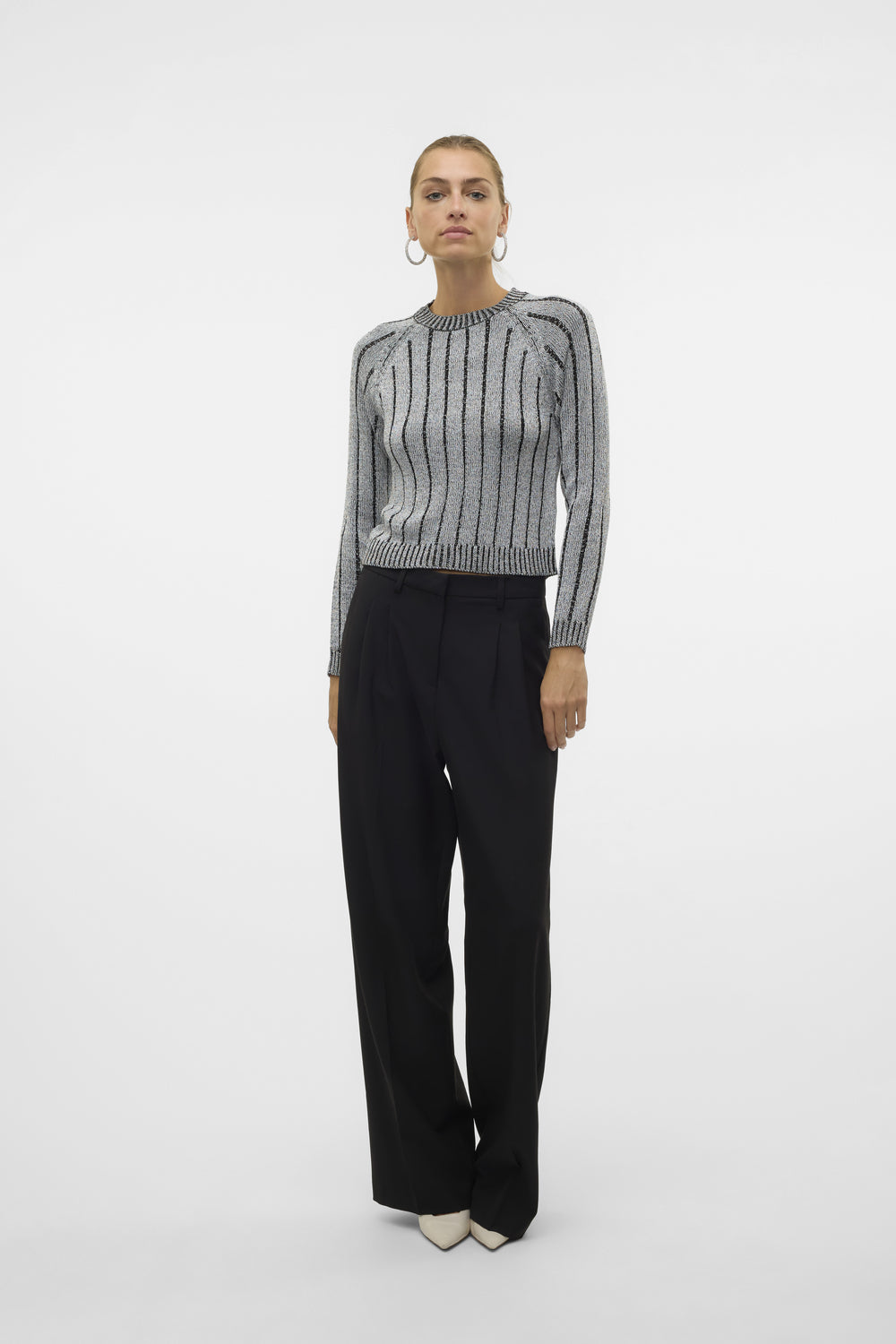 vero moda donna maglia 10314099  anja neck lurex black