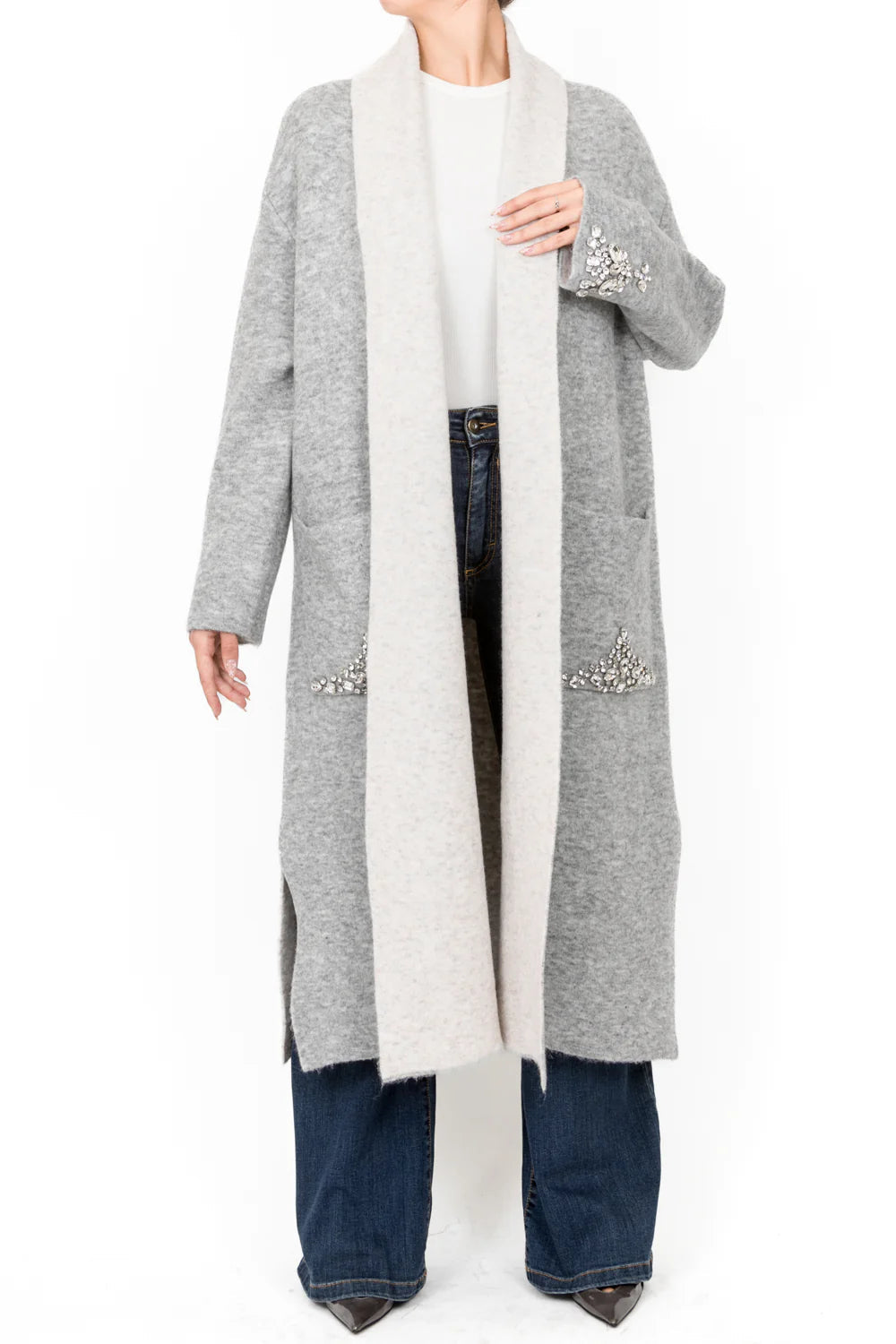 Vicolo donna cappotto 77003S Cemento