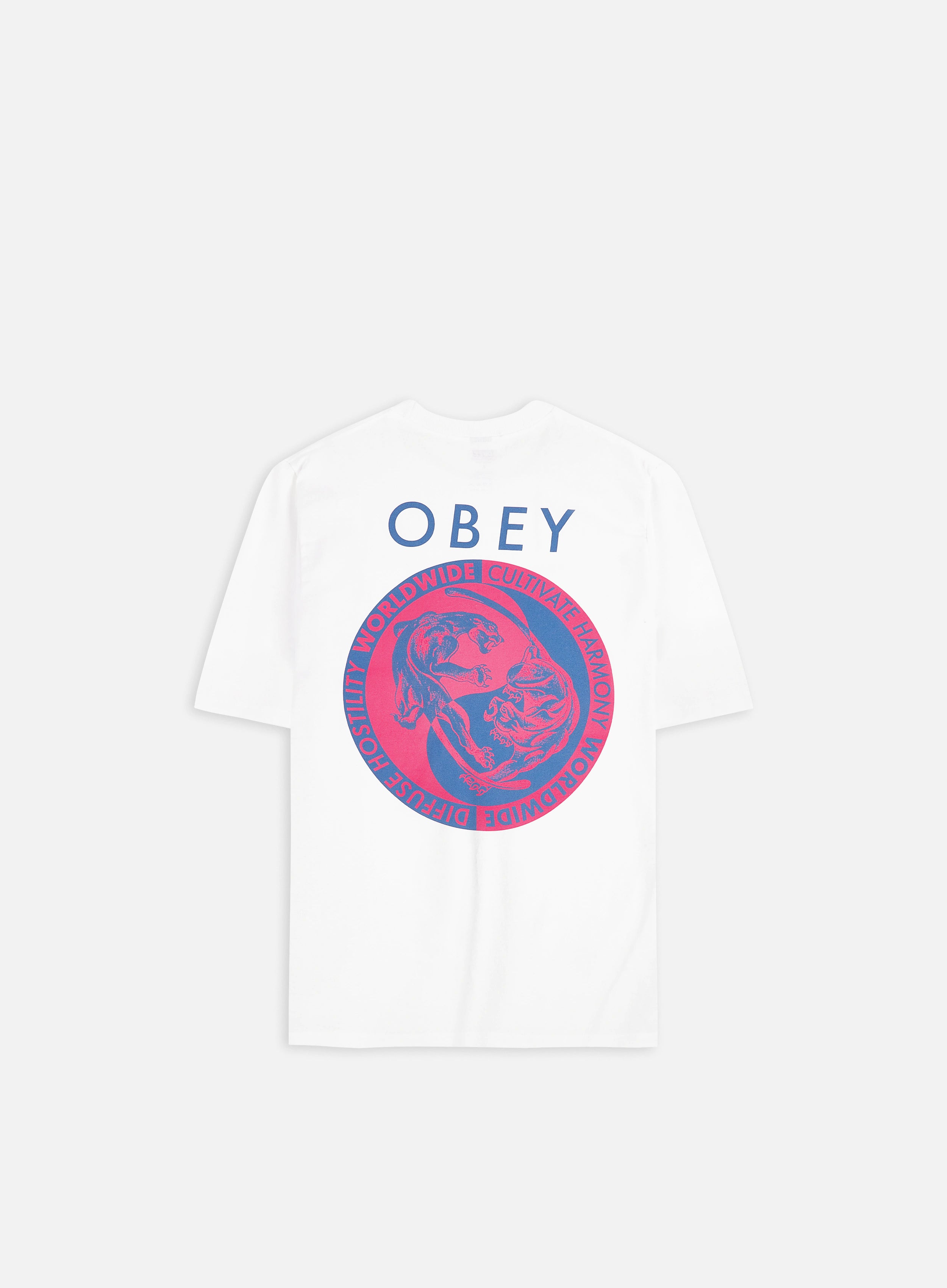 Obey uomo t-shirt yin yang panthers 22MC0000845 Bianco