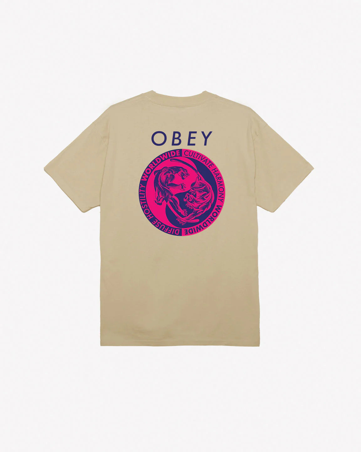 Obey uomo t-shirt yin yang panthers 22MC0000845 Sand