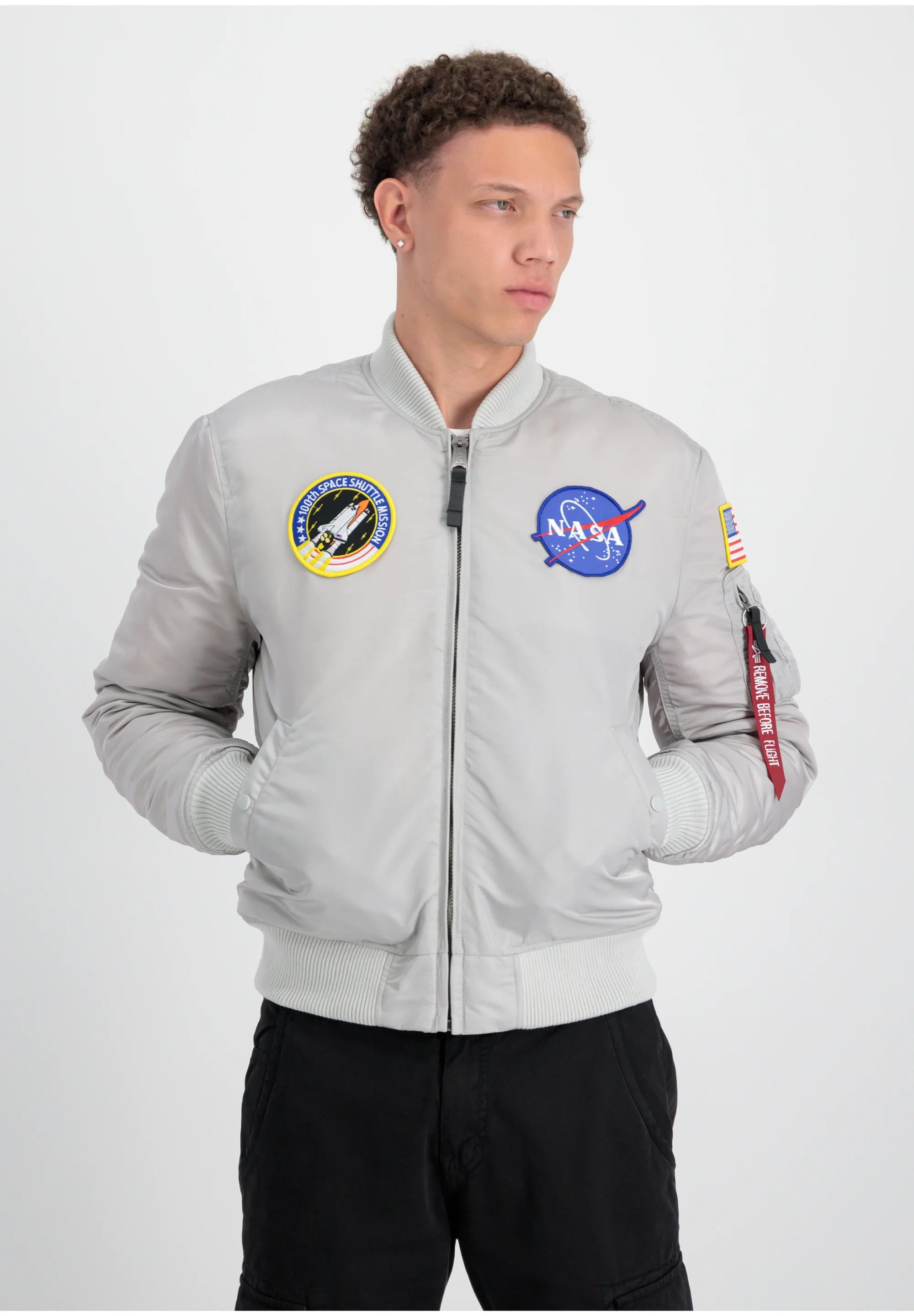 alpha industries uomo giubbino ma-1vf nasa 166107AI Grigio