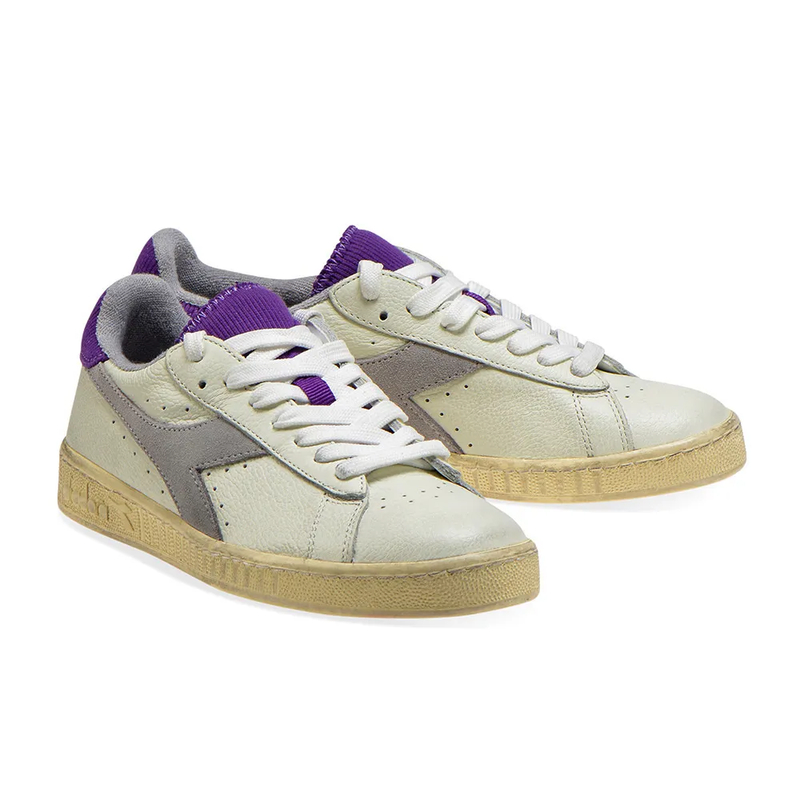 DIADORA DONNA SCARPA GAME L LOW USED BIANCO E LILLA