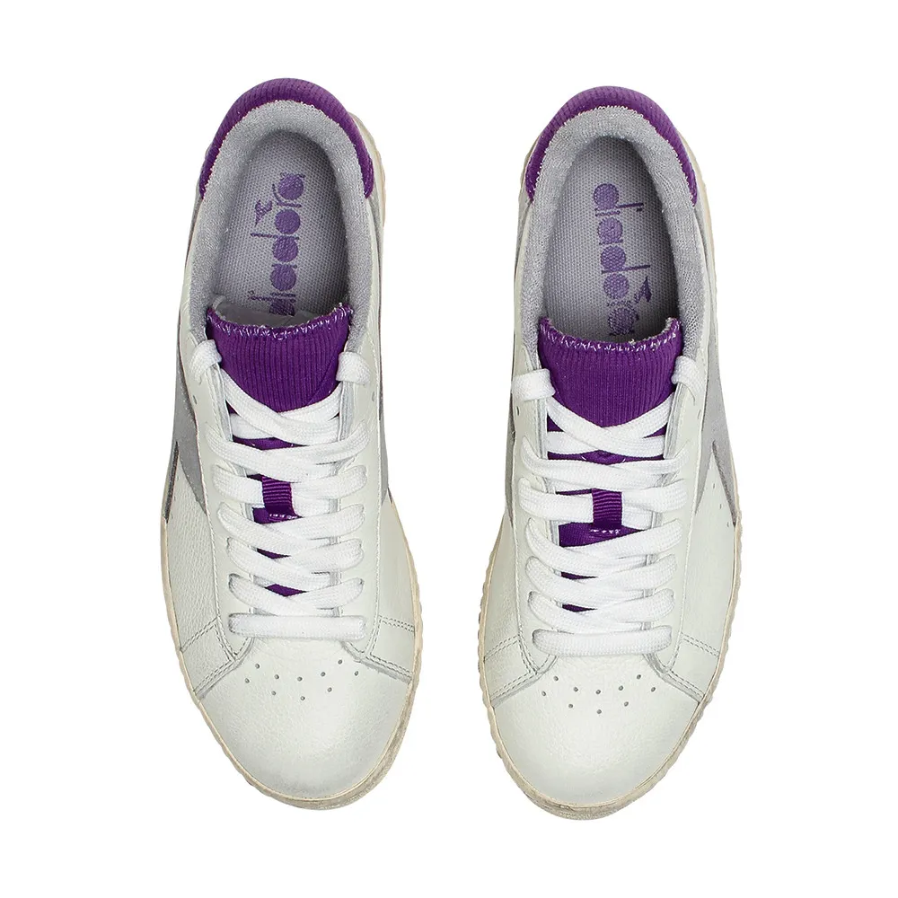 DIADORA DONNA SCARPA GAME L LOW USED BIANCO E LILLA