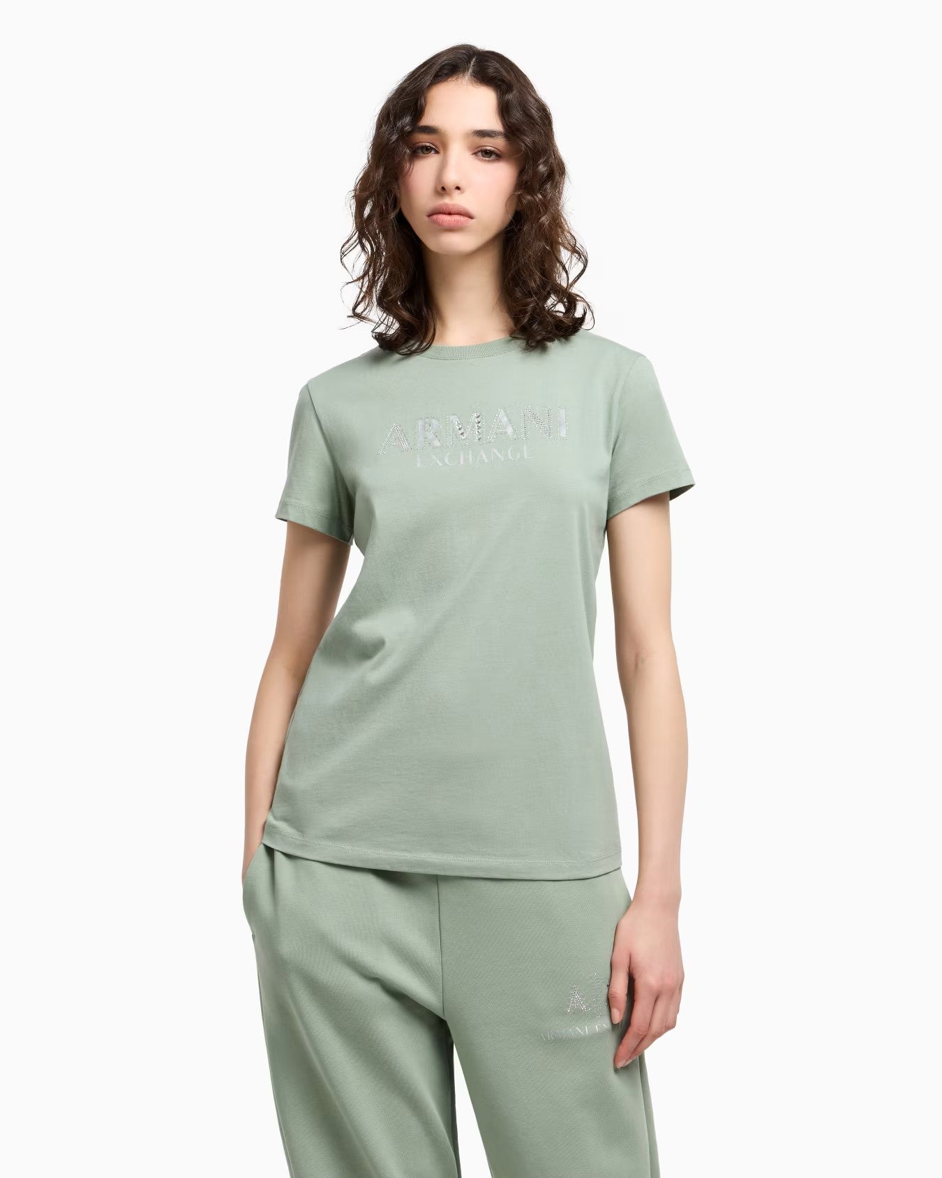 Armani Exchange donna t-shirt XW000387AF10354 U7231 verde