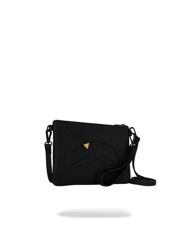 Sprayground pochette BLACKED OUT EMBOSSED GOLD TOOTH B9327