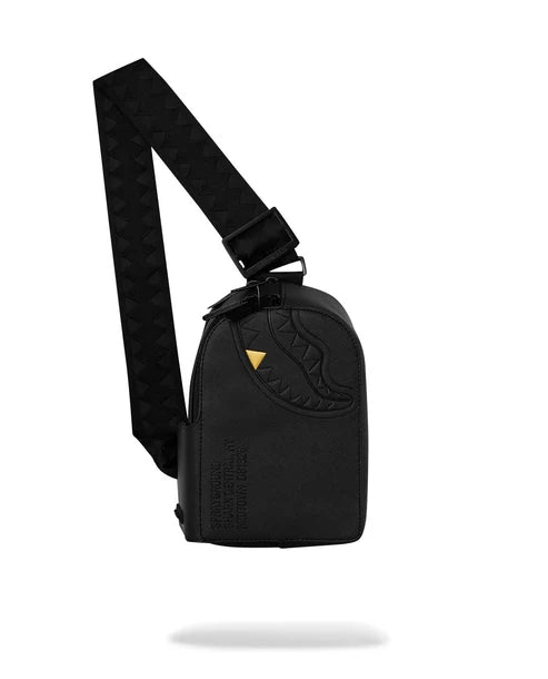 Sprayground zaino monospalla BLACKED OUT EMBOSSED GOLD TOOTH B9326