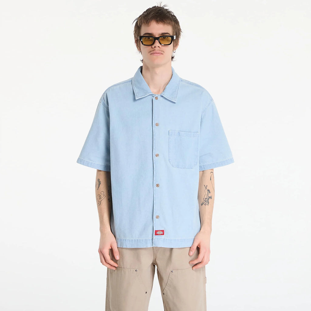 Dickies uomo camicia DENIM SHIRT FOG DK0A88PH0FE1