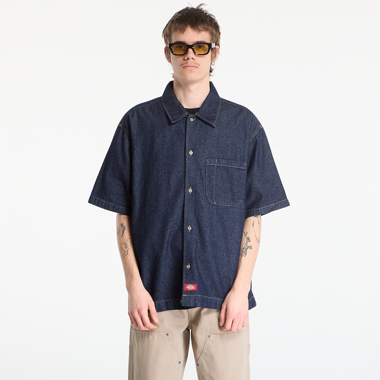 Dickies uomo camicia DENIM SHIRT RINSED DK0A88PHRIN1