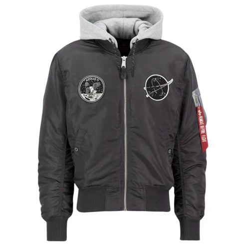 alpha industries uomo giubbino MA-1 VF Hood Dark Side 108108AI 684 Grigio