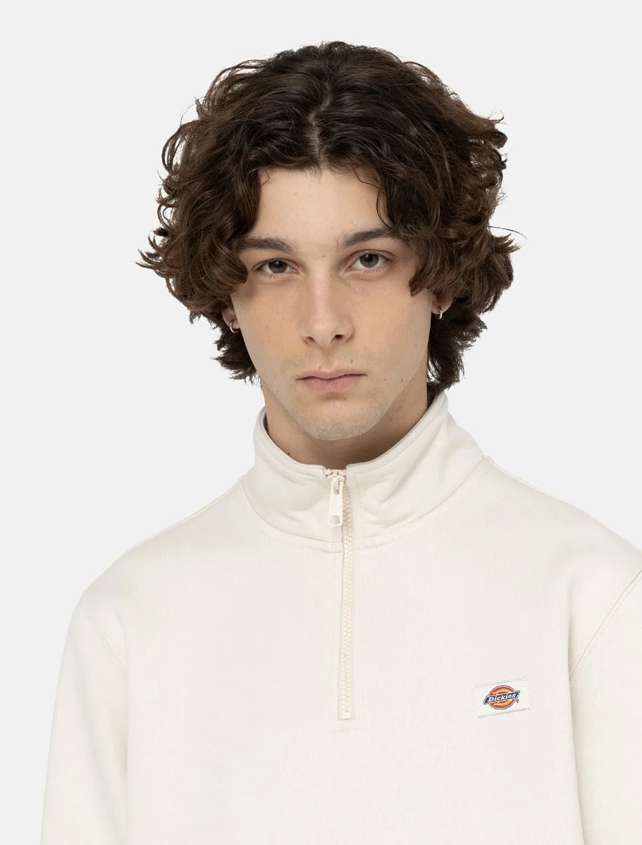 Dickies felpa OAKPORT QUARTER ZIP WHITECAP GRAY