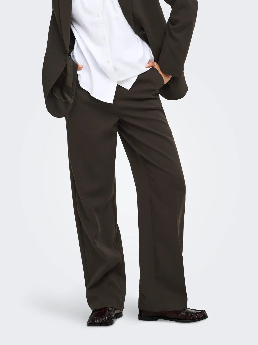 JDY Pantalone VIV HW WIDE 15379719 Chocolate Torte