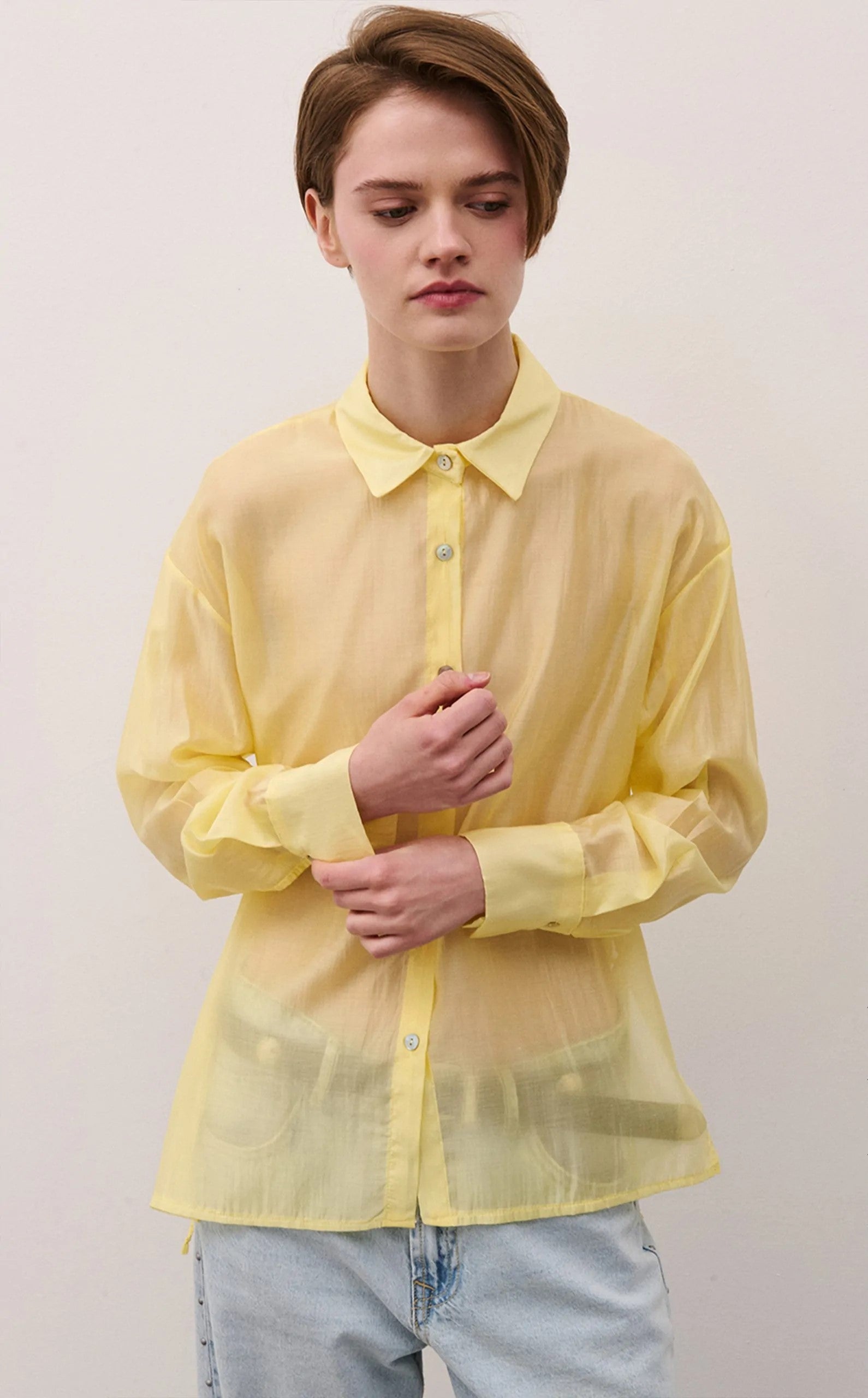 Two Way donna Camicia con lacci GIALLO WCAM26SP1050