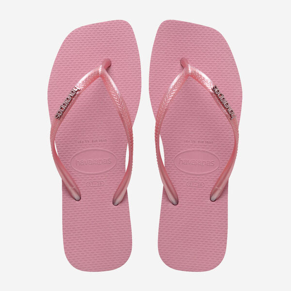 Havaianas donna infradito SLIM SQUARE LOGO METALLIC - Chiffon Rose