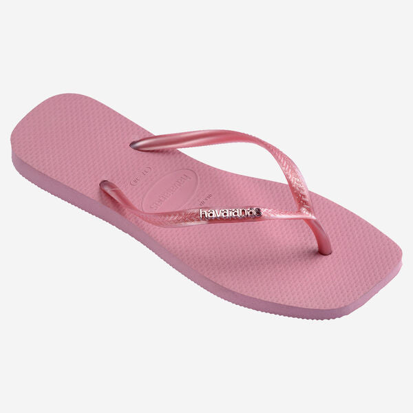 Havaianas donna infradito SLIM SQUARE LOGO METALLIC - Chiffon Rose