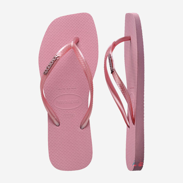 Havaianas donna infradito SLIM SQUARE LOGO METALLIC - Chiffon Rose
