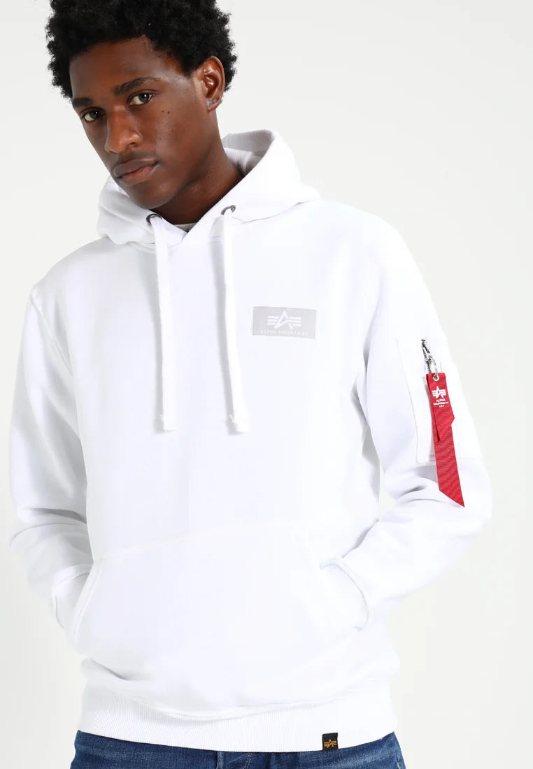 Apha industries uomo felpa 178318AI back print 09 Bianco
