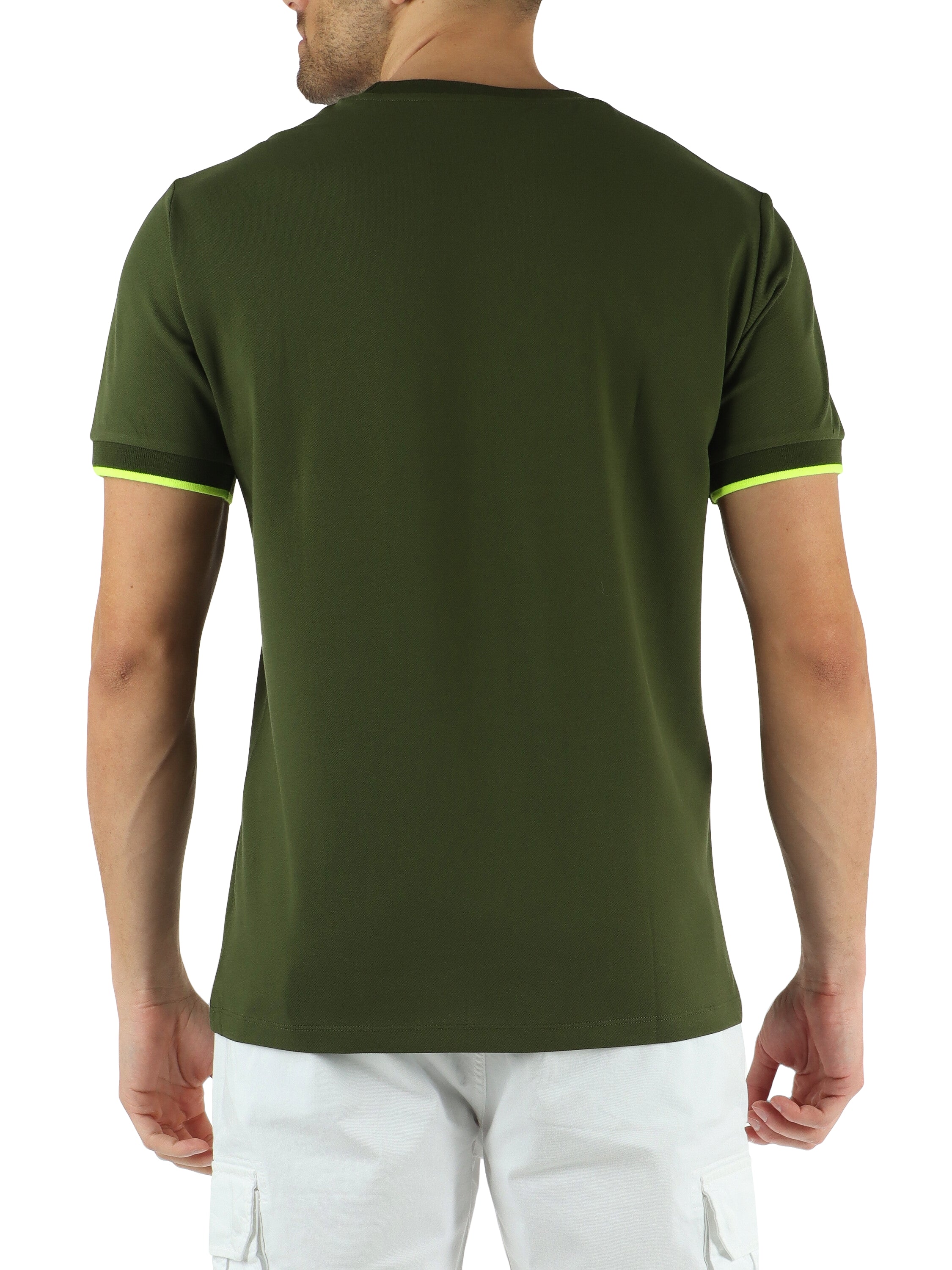 sun68 uomo t-shirt PE SMALL STRIPES ON CUFFS S/S T34124 37 VERDE SCURO