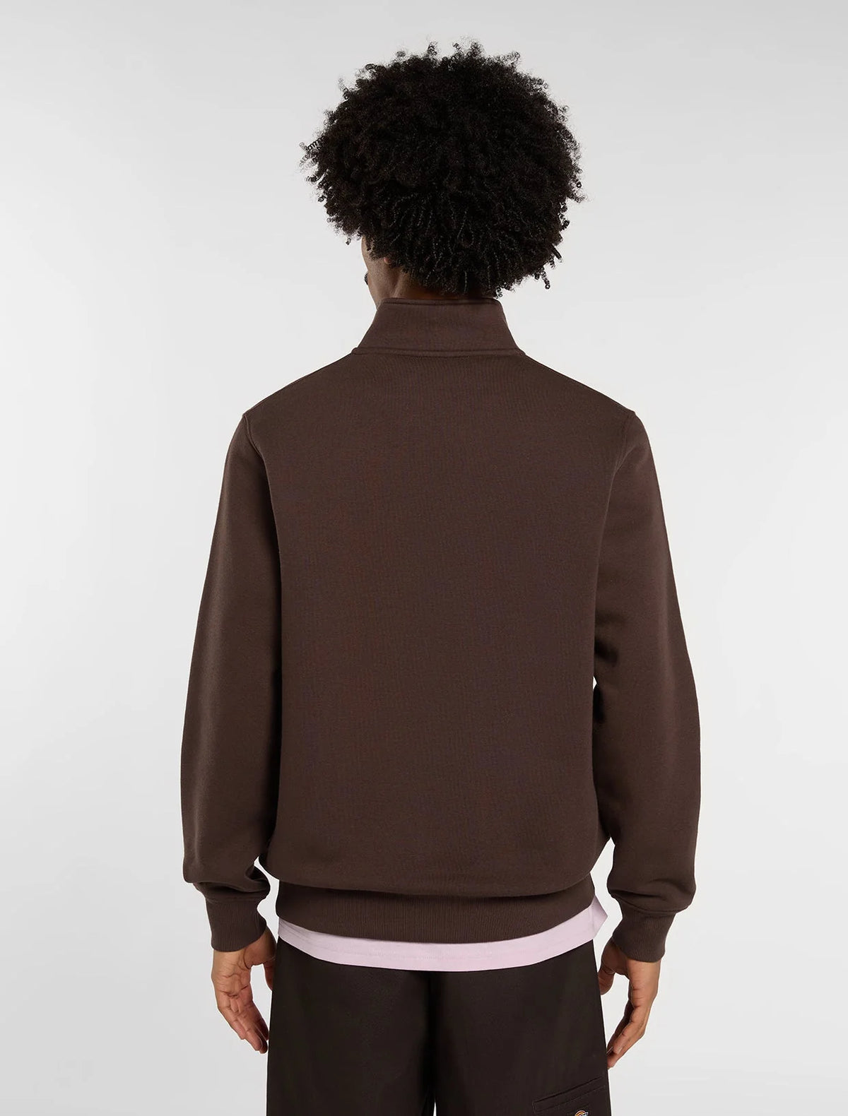 Dickies felpa OAKPORT QUARTER ZIP CHOCOLATE BROWN