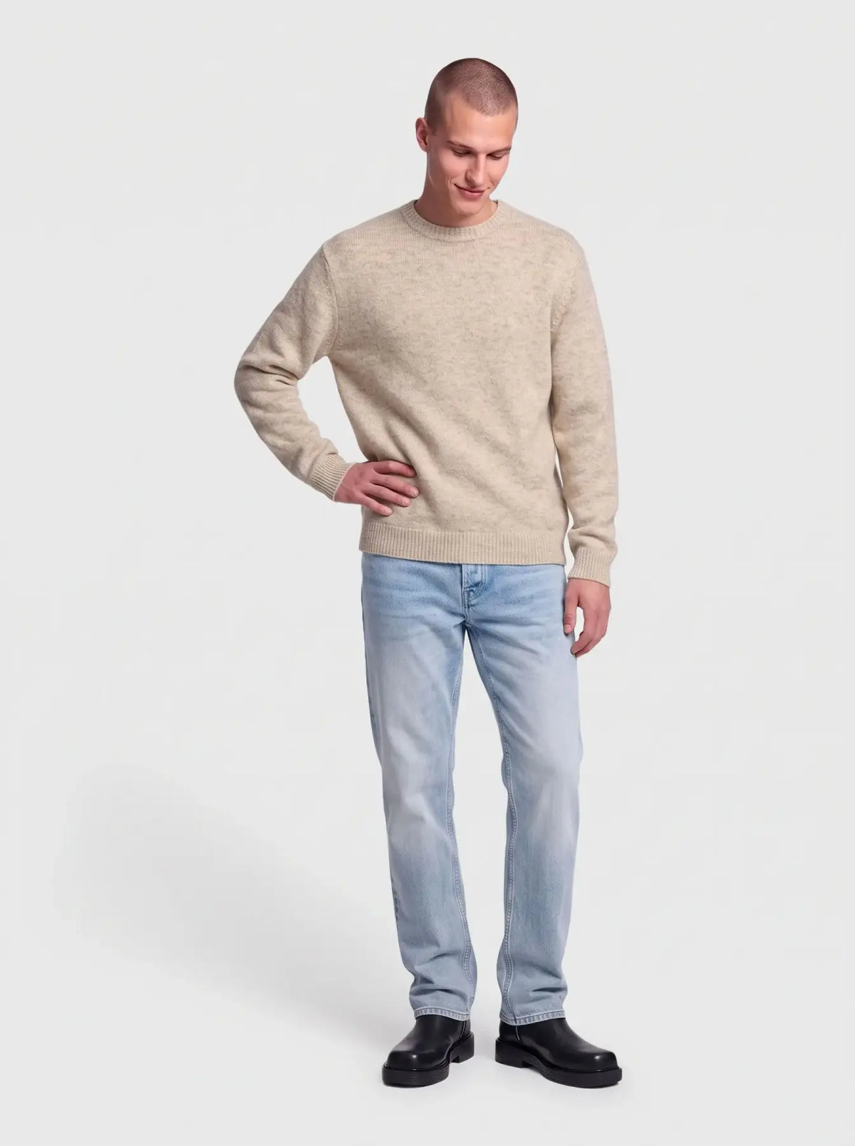 Only&Sons maglia HALE LS RLX CREW KNIT 22037584 Silver Lining
