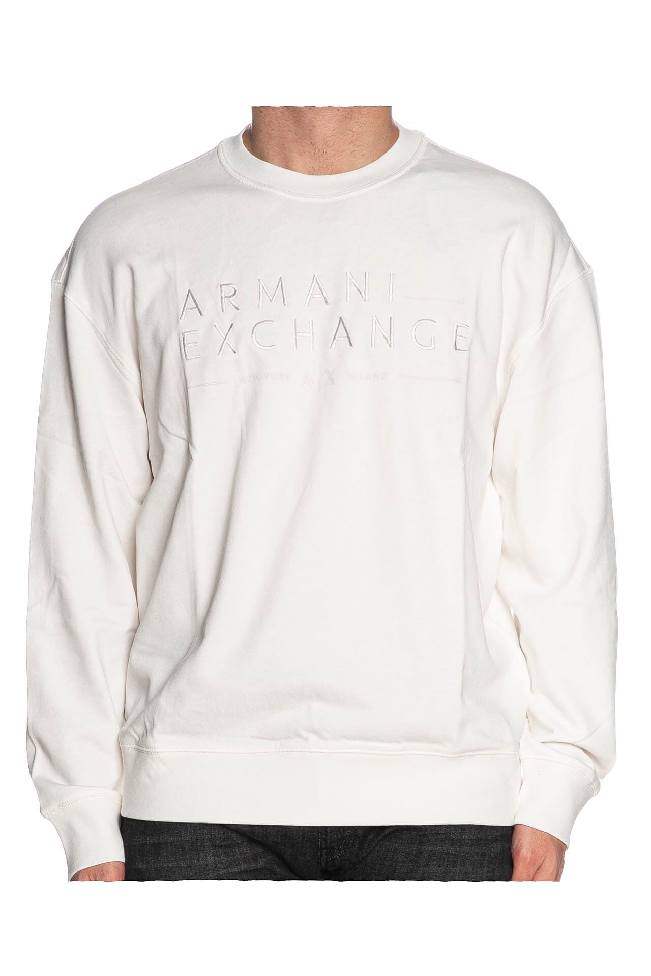 Armani Exchange uomo felpa 3DZMJP ZJY9Z 1116 Bianco