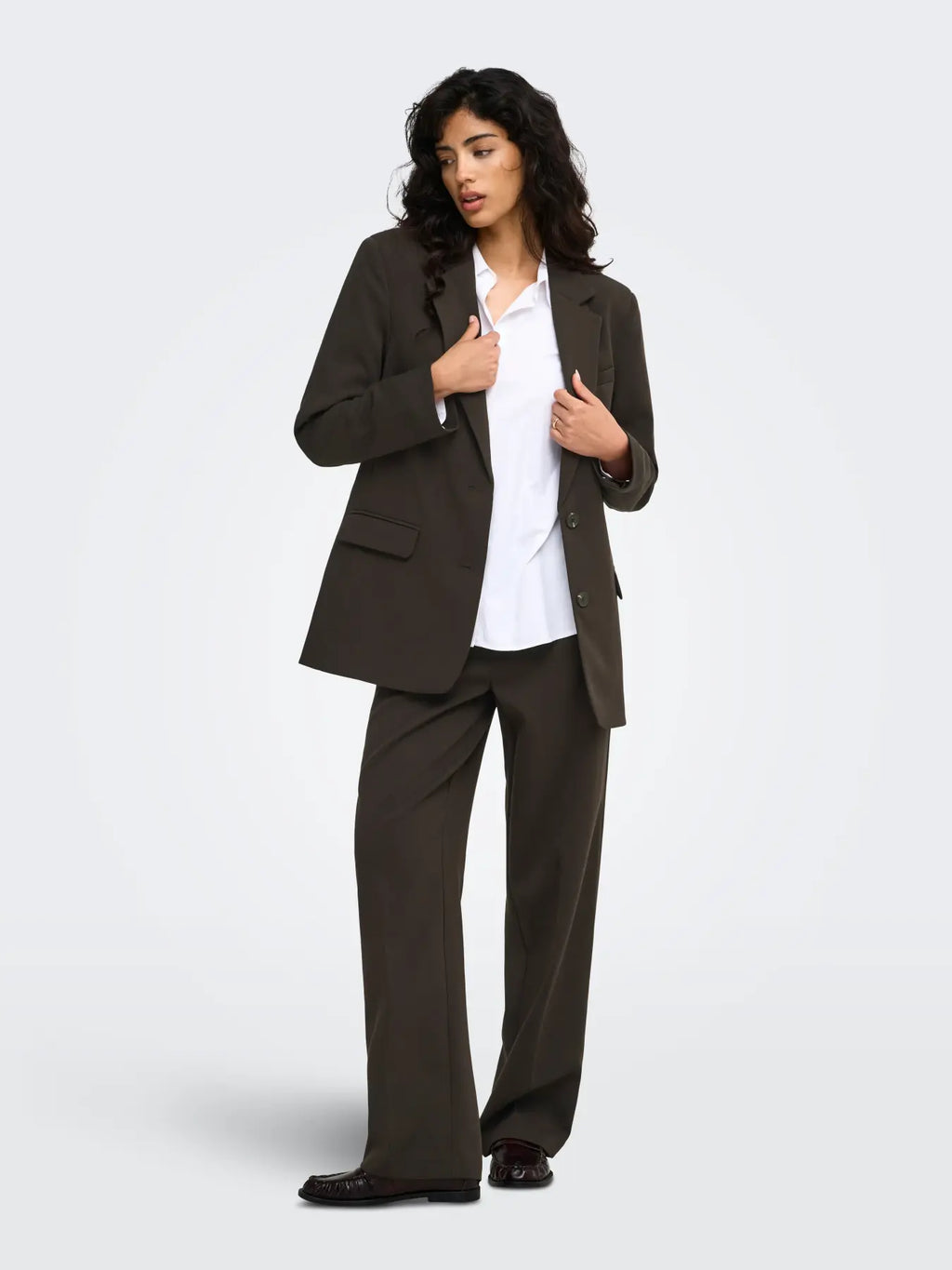 JDY Pantalone VIV HW WIDE 15379719 Chocolate Torte