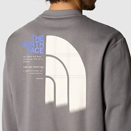 The North Face uomo felpa M Graphic Crew 3 Core NF0A87EU0UZ1 Smoked Pearl