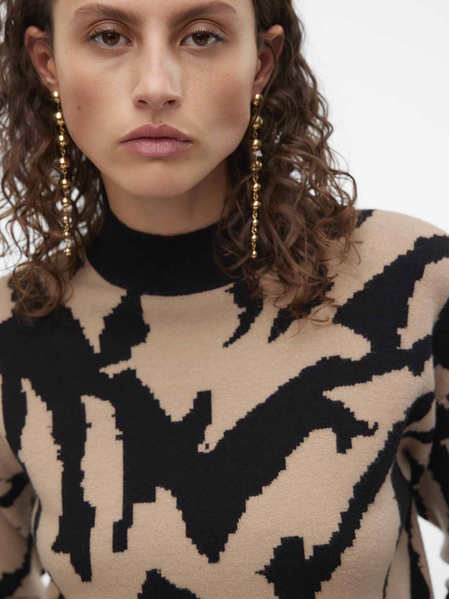 vero moda donna maglia gold new art black silvermink