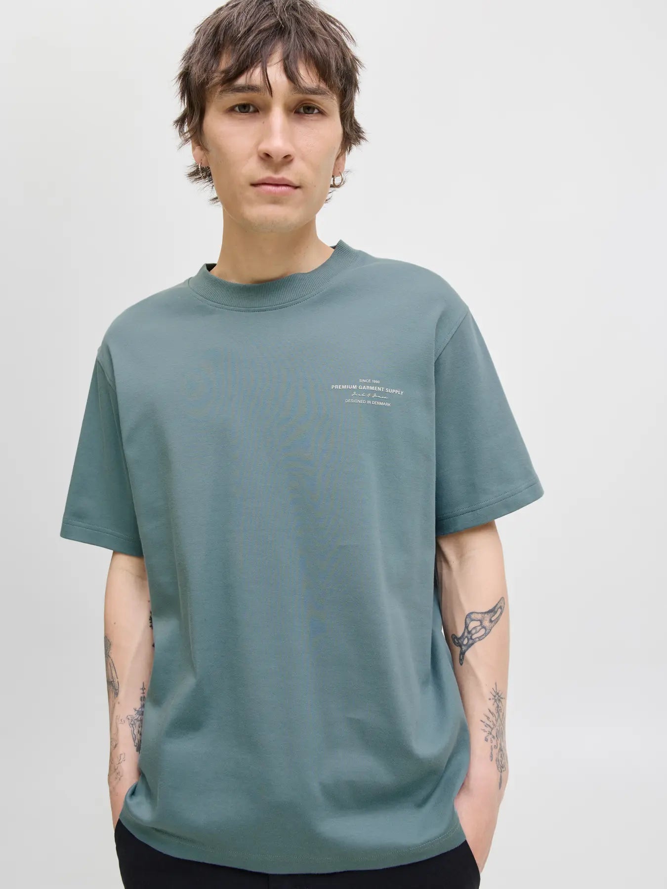 Jack & Jones uomo t-shirt Blachad 12259357 Greige