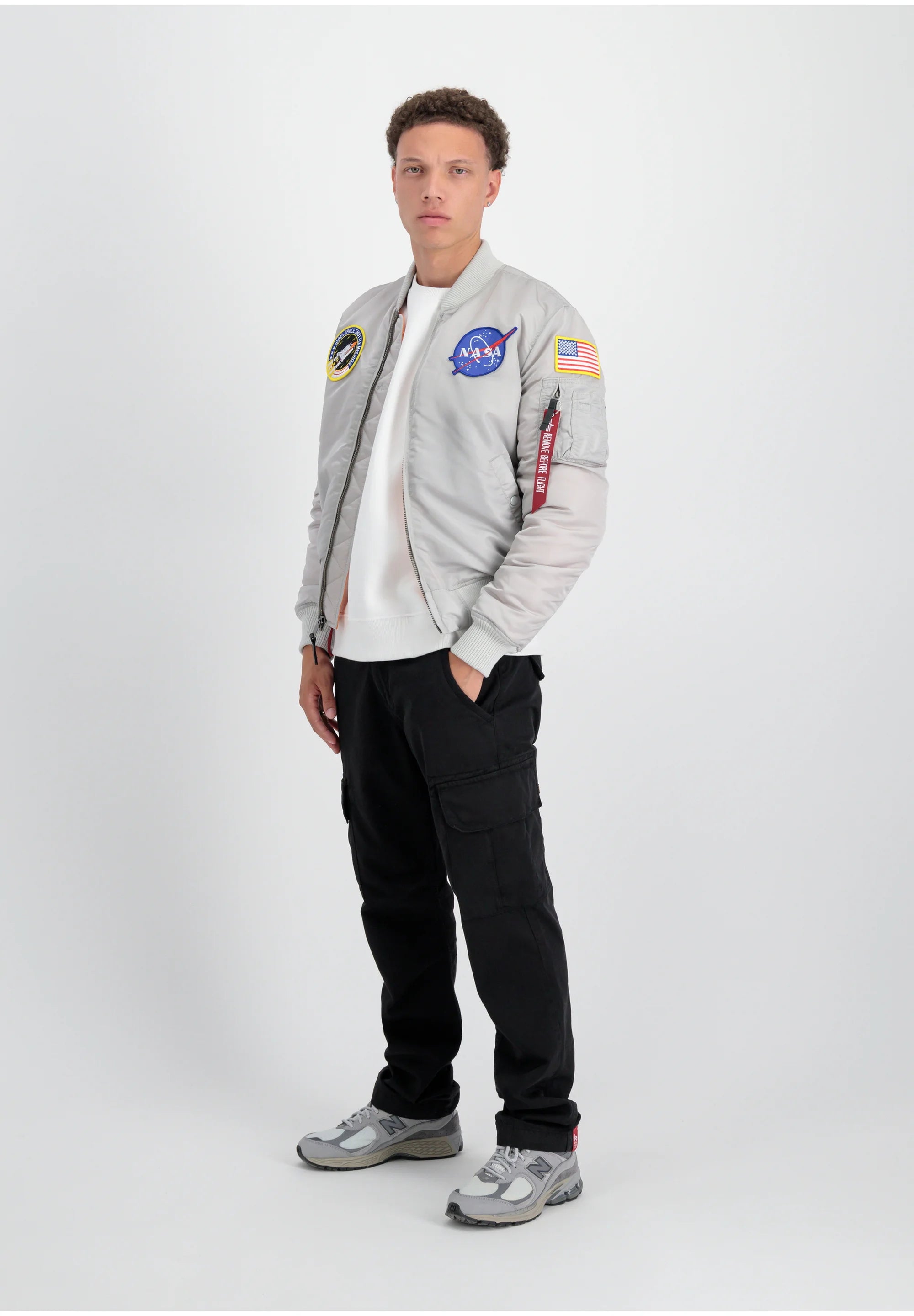 alpha industries uomo giubbino ma-1vf nasa 166107AI Grigio