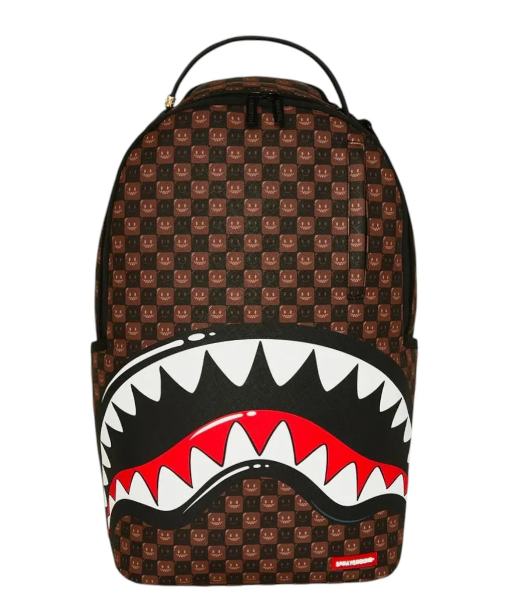 Sprayground zaino SIP WTF BUBBLE BROWN CHECK B8634