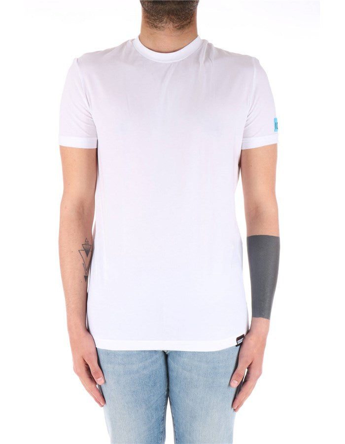 Dsquared Uomo T-shirt Logo Manica BI/AZZ D9M204480