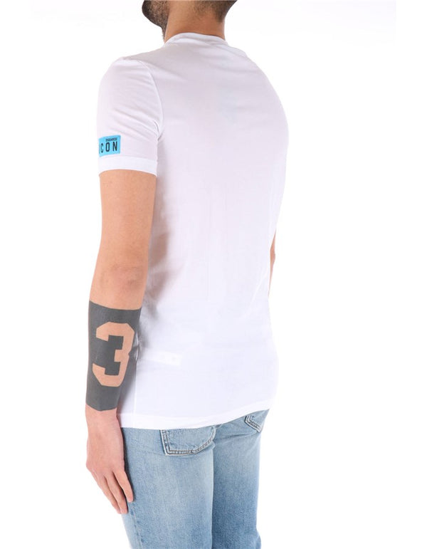 Dsquared Uomo T-shirt Logo Manica BI/AZZ D9M204480