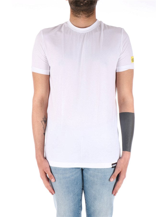 Dsquared Uomo T-shirt Logo Manica BI/GIALLO D9M204480